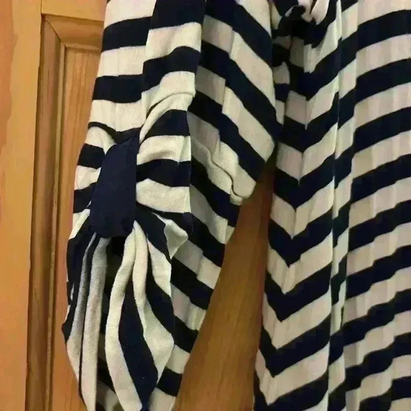 Caite Navy and White Striped Bailey Relaxed Fit Tunic - Picture 4 of 5